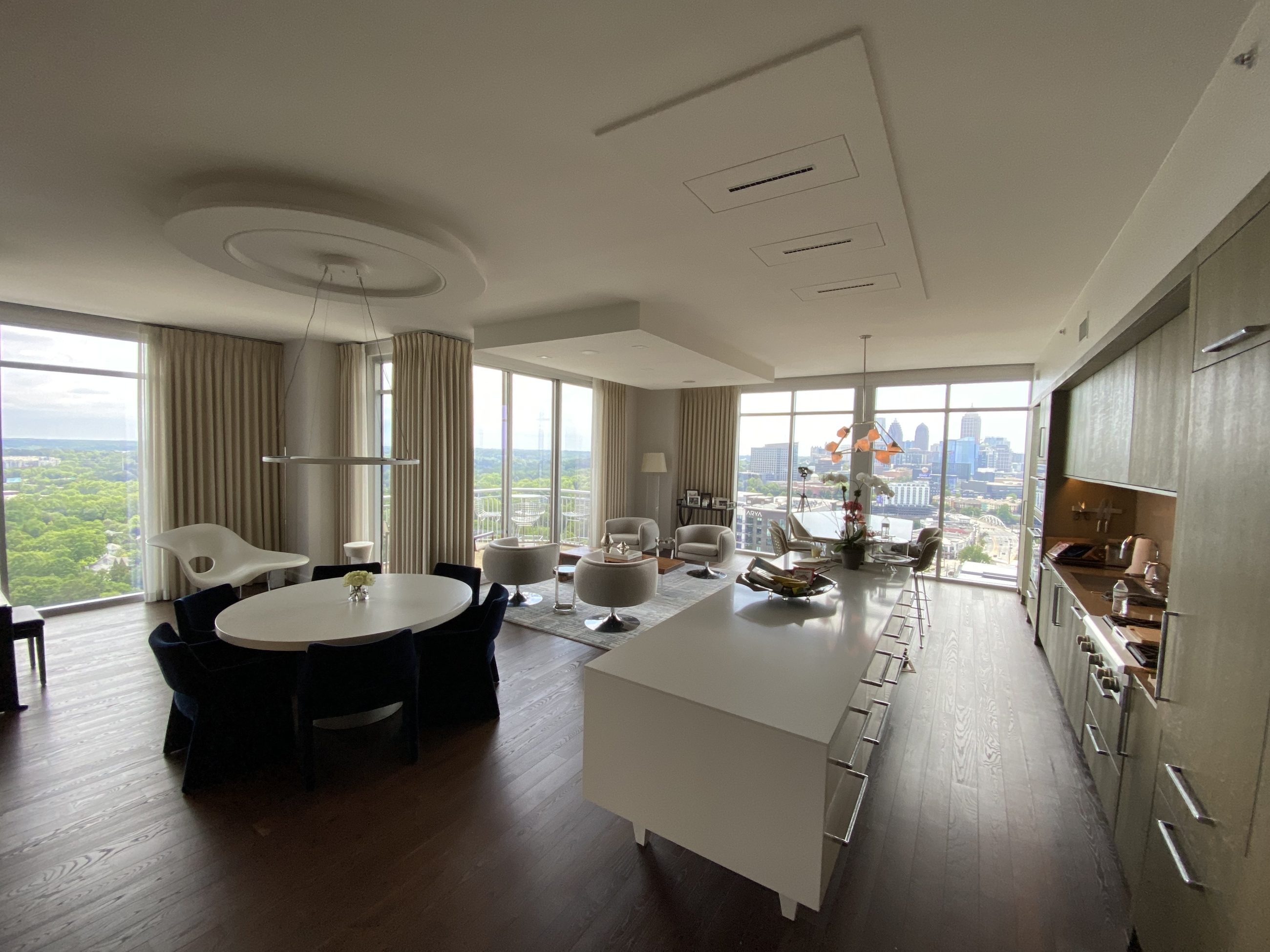 Kitchen through to the lounge